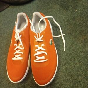 Lacoste Men's Bright Orange Sneakers